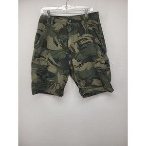 WRANGLER MENS CARGO SHORTS GREEN CAMOUFLAGE 32 COTTON BERMUDA OUTDOOR